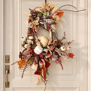 Luxury Fall Wreath - Pave Oyster Shell